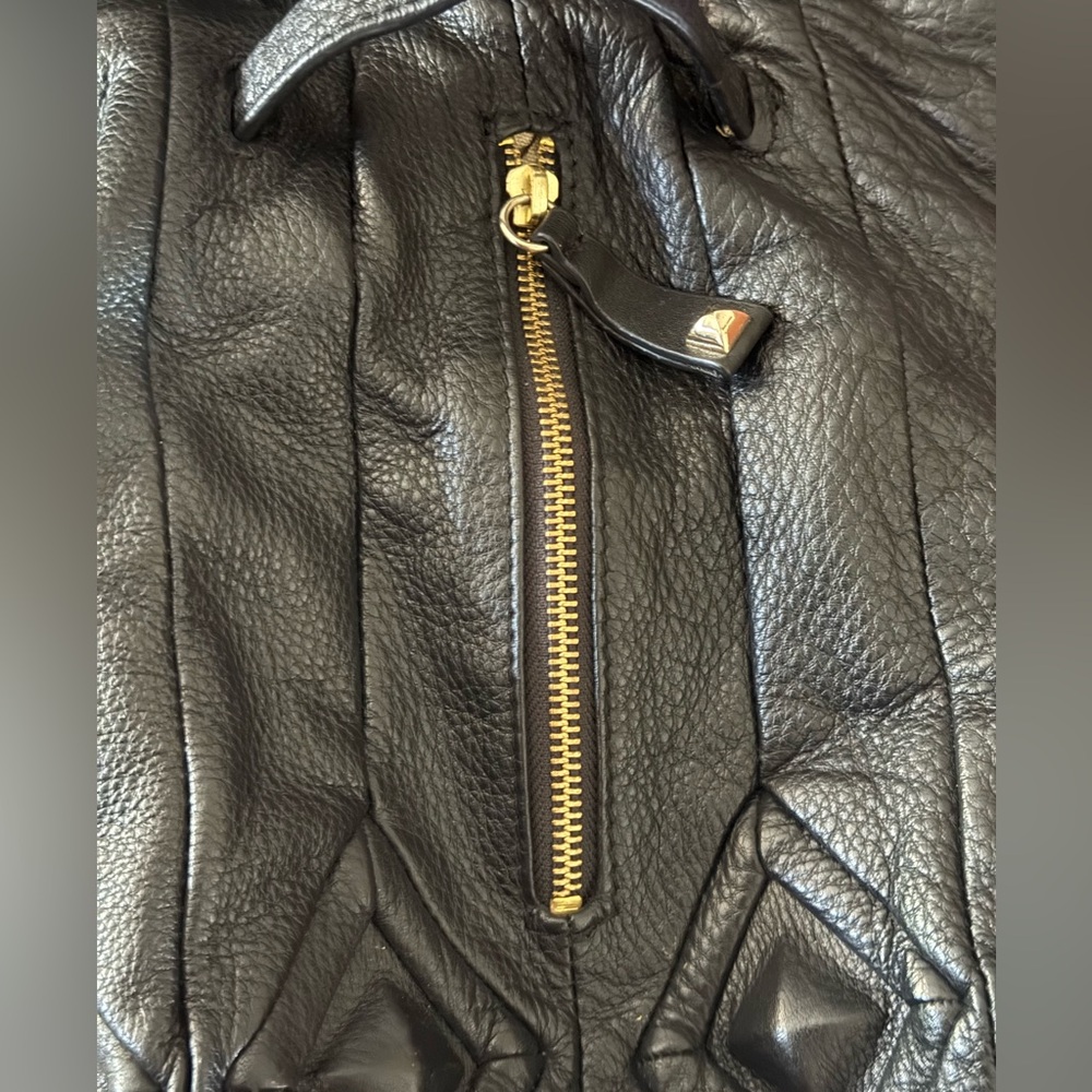 Elliott Lucca Black Leather Bucket Boho Bag - Picture 4 of 6